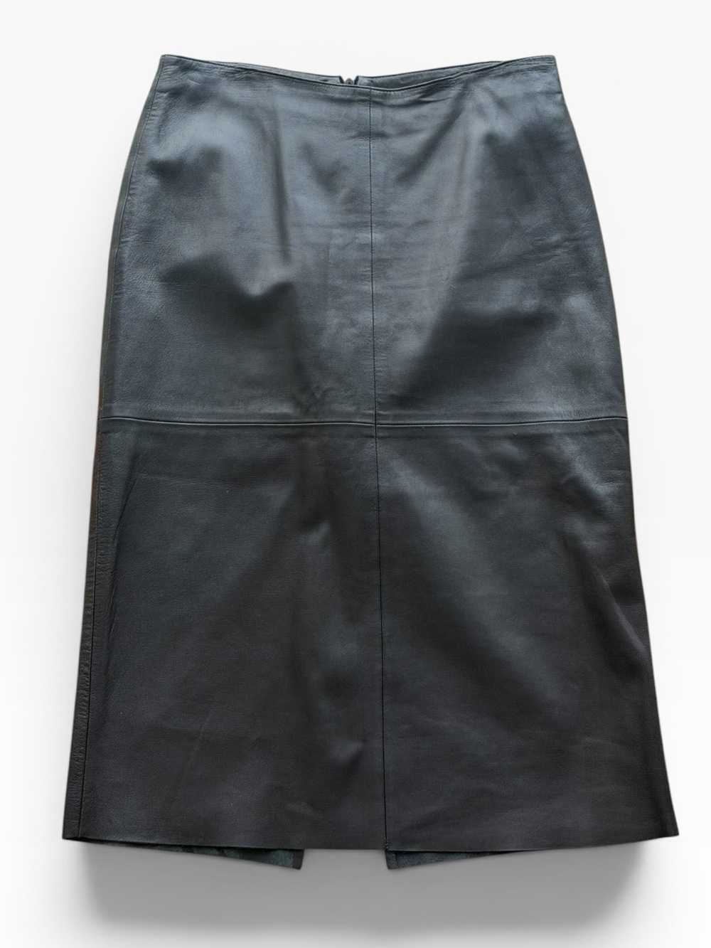 EMPORIO ARMANI Classic Black Leather Pencil Skirt 38 XS 2 Designer Luxury Date